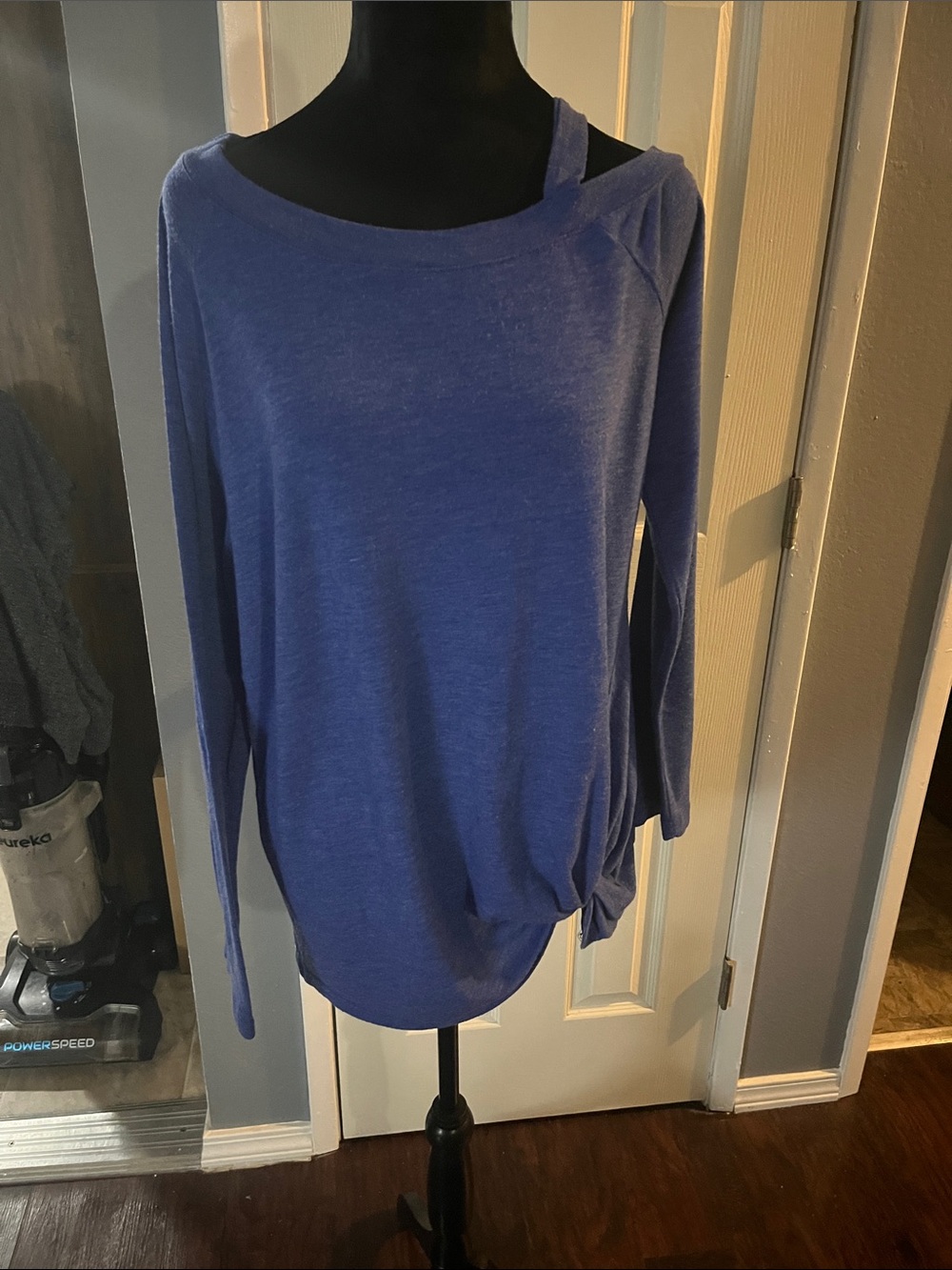 Leo Rosi Off-Shoulder Long Sleeve Top in Periwinkle